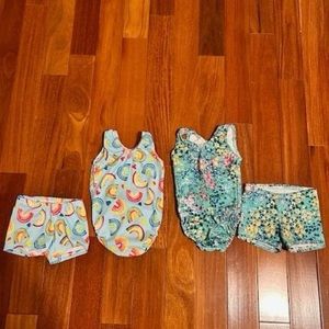 Two size 12-18 months leotards with matching shorts by Distinctly Dawning
